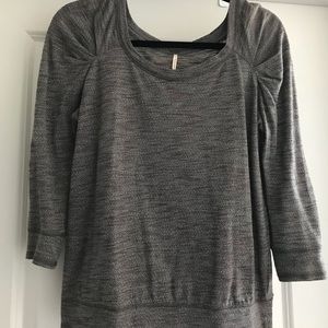 Free People knit top. Sz S. Grey/Brown heather.